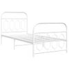 Cama Individual | Cama Para Adultos | Estructura Cama Metal Con Cabecero Y Pie Cama Blanca 90x190 Cm Cfw3632952