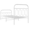 Cama Individual | Cama Para Adultos | Estructura Cama Metal Con Cabecero Y Pie Cama Blanca 90x190 Cm Cfw3632952