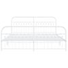 Cama Doble | Cama Para Adultos | Estructura Cama Metal Con Cabecero Y Pie Cama Blanco 183x213 Cm Cfw8248114