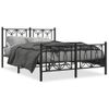 Cama Doble | Cama Para Adultos | Estructura De Cama Cabecero Y Estribo Metal Negro 140x190 Cm Cfw8234989