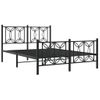 Cama Doble | Cama Para Adultos | Estructura De Cama Cabecero Y Estribo Metal Negro 140x190 Cm Cfw8234989