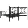 Cama Doble | Cama Para Adultos | Estructura De Cama Cabecero Y Estribo Metal Negro 140x190 Cm Cfw8234989