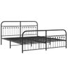 Cama Doble | Cama Para Adultos | Estructura De Cama Cabecero Y Estribo Metal Negro 183x213 Cm Cfw4246338