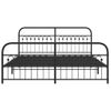 Cama Doble | Cama Para Adultos | Estructura De Cama Cabecero Y Estribo Metal Negro 183x213 Cm Cfw4246338