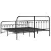 Cama Doble | Cama Para Adultos | Estructura De Cama Cabecero Y Estribo Metal Negro 183x213 Cm Cfw4246338