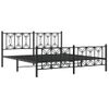 Cama Doble | Cama Para Adultos | Estructura De Cama Cabecero Y Estribo Metal Negro 183x213 Cm Cfw1943211