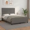 Cama Doble | Cama Para Adultos | Estructura De Cama Con Cabecero Cuero Sintético Gris 140x190 Cm Cfw2954447