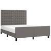 Cama Doble | Cama Para Adultos | Estructura De Cama Con Cabecero Cuero Sintético Gris 140x190 Cm Cfw2954447