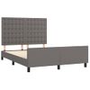 Cama Doble | Cama Para Adultos | Estructura De Cama Con Cabecero Cuero Sintético Gris 140x190 Cm Cfw2954447