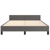 Cama Doble | Cama Para Adultos | Estructura De Cama Con Cabecero Cuero Sintético Gris 140x190 Cm Cfw2954447