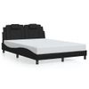 Cama Doble | Cama Para Adultos | Estructura De Cama Con Cabecero Cuero Sintético Negro 140x190cm Cfw3663897