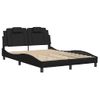 Cama Doble | Cama Para Adultos | Estructura De Cama Con Cabecero Cuero Sintético Negro 140x190cm Cfw3663897