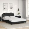 Cama Doble | Cama Para Adultos | Estructura De Cama Con Cabecero Cuero Sintético Negro 140x190cm Cfw3663897