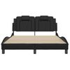 Cama Doble | Cama Para Adultos | Estructura De Cama Con Cabecero Cuero Sintético Negro 140x190cm Cfw3663897