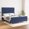 Cama Doble | Cama Para Adultos | Estructura De Cama Con Cabecero De Tela Azul 140x190 Cm Cfw9420386