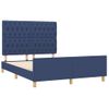 Cama Doble | Cama Para Adultos | Estructura De Cama Con Cabecero De Tela Azul 140x190 Cm Cfw9420386