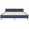 Cama Doble | Cama Para Adultos | Estructura De Cama Con Cabecero De Tela Azul 140x190 Cm Cfw9420386