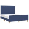 Cama Doble | Cama Para Adultos | Estructura De Cama Con Cabecero De Tela Azul 140x190 Cm Cfw5182257