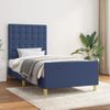 Cama Individual | Cama Para Adultos | Estructura De Cama Con Cabecero De Tela Azul 90x190 Cm Cfw2086284