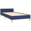 Cama Individual | Cama Para Adultos | Estructura De Cama Con Cabecero De Tela Azul 90x190 Cm Cfw2086284