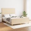 Cama Doble | Cama Para Adultos | Estructura De Cama Con Cabecero De Tela Color Crema 140x190 Cm Cfw3772518