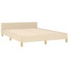 Cama Doble | Cama Para Adultos | Estructura De Cama Con Cabecero De Tela Color Crema 140x190 Cm Cfw3772518