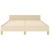 Cama Doble | Cama Para Adultos | Estructura De Cama Con Cabecero De Tela Color Crema 140x190 Cm Cfw3772518