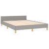 Cama Doble | Cama Para Adultos | Estructura De Cama Con Cabecero De Tela Gris Claro 140x190 Cm Cfw1324805