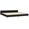 Cama Doble | Cama Para Adultos | Estructura De Cama Con Cabecero De Tela Negro 200x200 Cm Cfw3385065