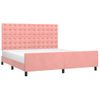 Cama Doble | Cama Para Adultos | Estructura De Cama Con Cabecero De Terciopelo Rosa 180x200 Cm Cfw1445972