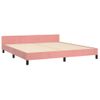 Cama Doble | Cama Para Adultos | Estructura De Cama Con Cabecero De Terciopelo Rosa 180x200 Cm Cfw1445972