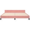 Cama Doble | Cama Para Adultos | Estructura De Cama Con Cabecero De Terciopelo Rosa 180x200 Cm Cfw1445972