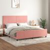 Cama Doble | Cama Para Adultos | Estructura De Cama Con Cabecero De Terciopelo Rosa 180x200 Cm Cfw8463444