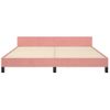 Cama Doble | Cama Para Adultos | Estructura De Cama Con Cabecero De Terciopelo Rosa 180x200 Cm Cfw8463444