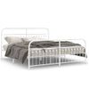 Cama Doble | Cama Para Adultos | Estructura De Cama Con Cabecero Estribo Metal Blanco 183x203 Cm Cfw8955166