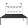 Cama Individual | Cama Para Adultos | Estructura De Cama Con Cabecero Metal Negro 107x203 Cm Cfw1518103