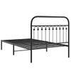 Cama Individual | Cama Para Adultos | Estructura De Cama Con Cabecero Metal Negro 107x203 Cm Cfw2714180