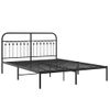 Cama Doble | Cama Para Adultos | Estructura De Cama Con Cabecero Metal Negro 150x200 Cm Cfw3303842