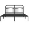 Cama Doble | Cama Para Adultos | Estructura De Cama Con Cabecero Metal Negro 150x200 Cm Cfw3303842