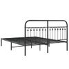 Cama Doble | Cama Para Adultos | Estructura De Cama Con Cabecero Metal Negro 150x200 Cm Cfw3303842