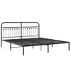 Cama Doble | Cama Para Adultos | Estructura De Cama Con Cabecero Metal Negro 183x203 Cm Cfw2757748