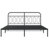 Cama Doble | Cama Para Adultos | Estructura De Cama Con Cabecero Metal Negro 183x213 Cm Cfw1941517