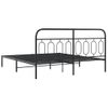 Cama Doble | Cama Para Adultos | Estructura De Cama Con Cabecero Metal Negro 183x213 Cm Cfw1941517