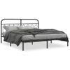 Cama Doble | Cama Para Adultos | Estructura De Cama Con Cabecero Metal Negro 193x203 Cm Cfw3394040