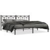 Cama Doble | Cama Para Adultos | Estructura De Cama Con Cabecero Metal Negro 193x203 Cm Cfw9441301