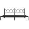 Cama Doble | Cama Para Adultos | Estructura De Cama Con Cabecero Metal Negro 193x203 Cm Cfw9441301