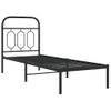 Cama Individual | Cama Para Adultos | Estructura De Cama Con Cabecero Metal Negro 75x190 Cm Cfw2492815