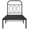 Cama Individual | Cama Para Adultos | Estructura De Cama Con Cabecero Metal Negro 75x190 Cm Cfw2492815