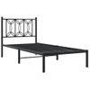 Cama Individual | Cama Para Adultos | Estructura De Cama Con Cabecero Metal Negro 75x190 Cm Cfw5521478