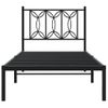 Cama Individual | Cama Para Adultos | Estructura De Cama Con Cabecero Metal Negro 75x190 Cm Cfw5521478